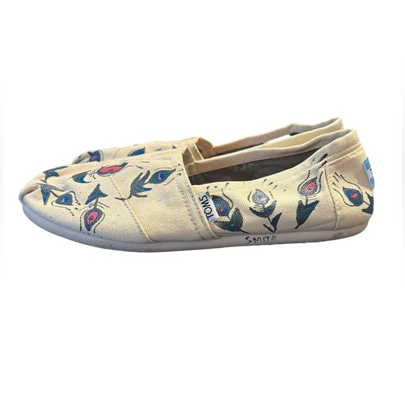 TOMS Peacock Print Shoes – Size 7.5 - Picture 3 of 5